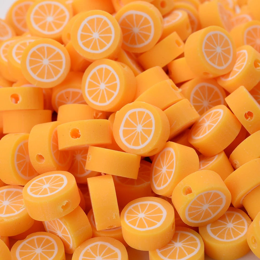 30pcs Polymer Clay Beads - Different Fruits