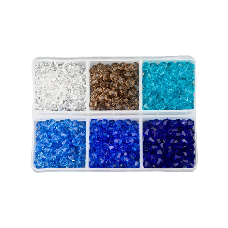 600PCS 4mm Plated Color Crystal Beads - Available in 6 Color Sets