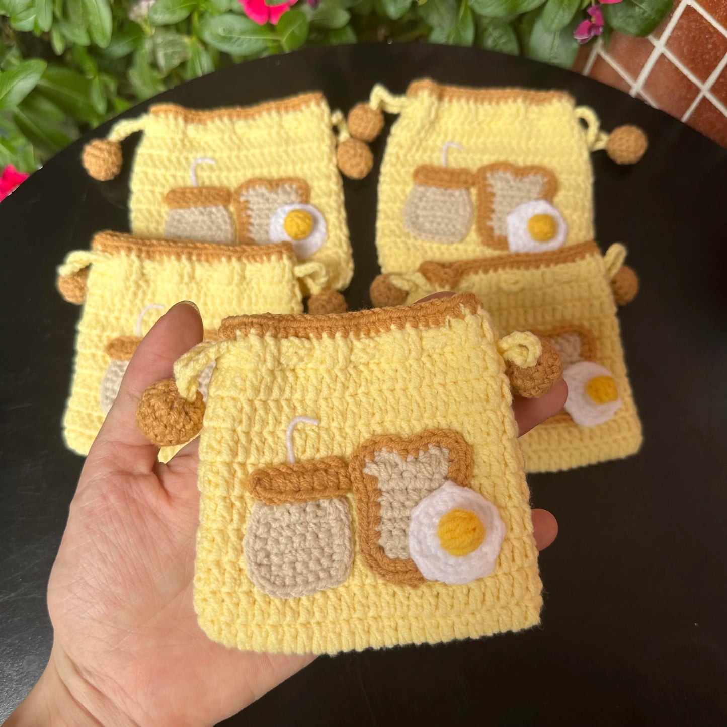 Crocheted Draw-stringed Pouch