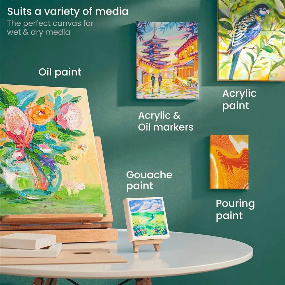 Artist Cotton Canvas with Wooden Frame for Oil and Acrylic Painting