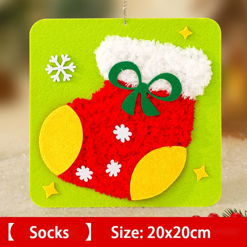 Christmas Stocking size 20x20cm, wool needle felting for kids