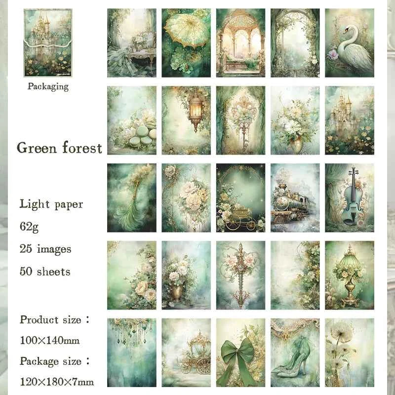 50 Pieces of Vintage Scrapbooking Paper