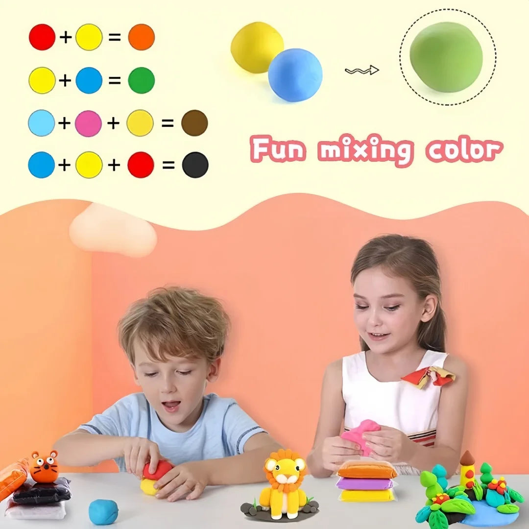 Set of 36 Colors Air Dry Modeling Clay for DIY Toys Kindergarten Child Fun Art Supplies
