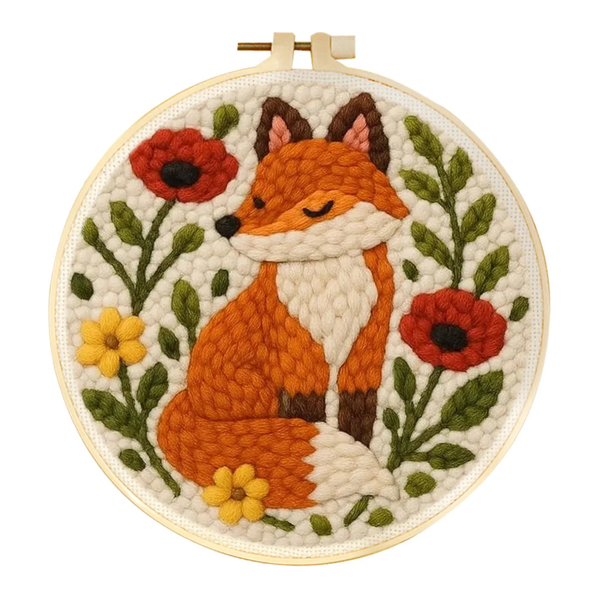 20x20cm Fox Punch Needle Embroidery Kits