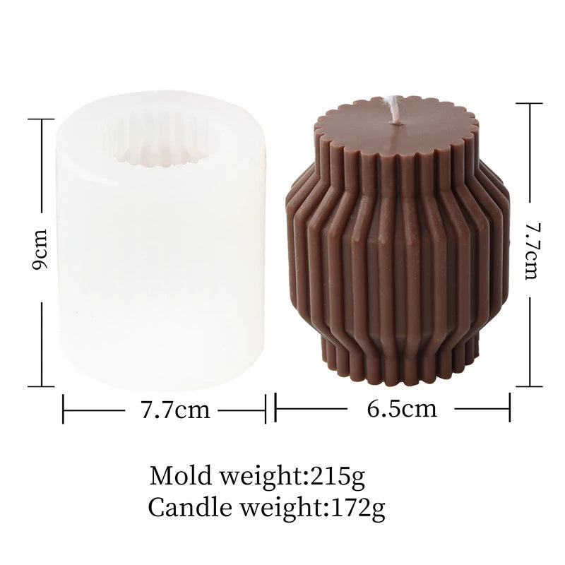 Stripe Pillar Silicone Mold for Candle Making