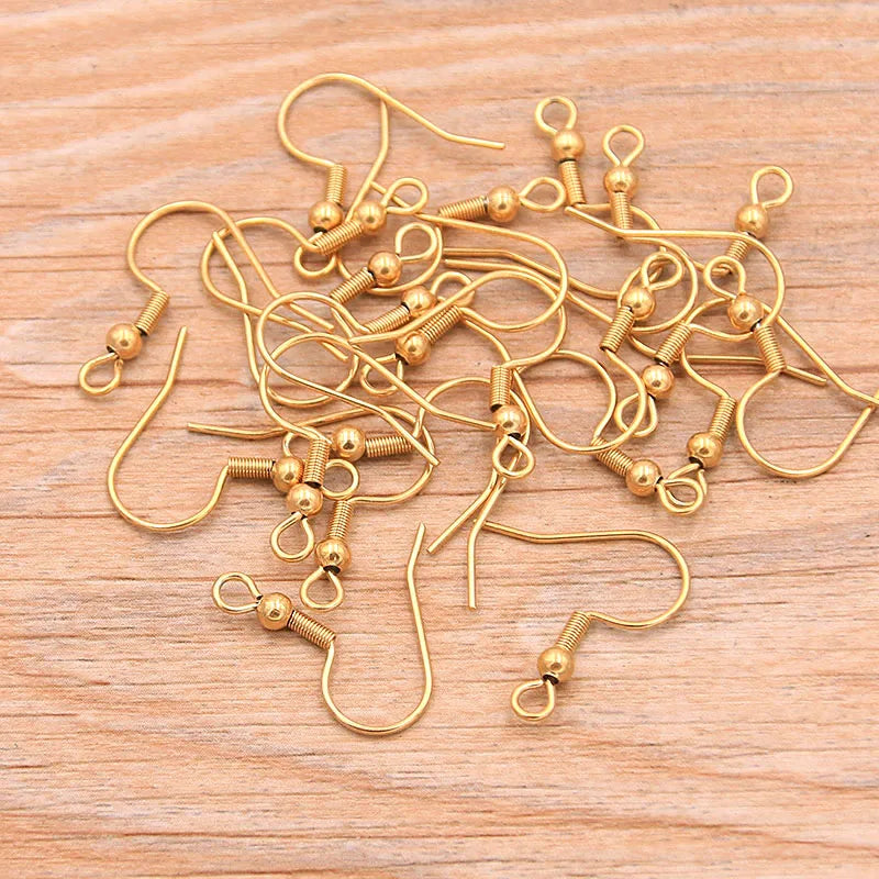 50PCS Gold and Stainless Steel Earring Wires