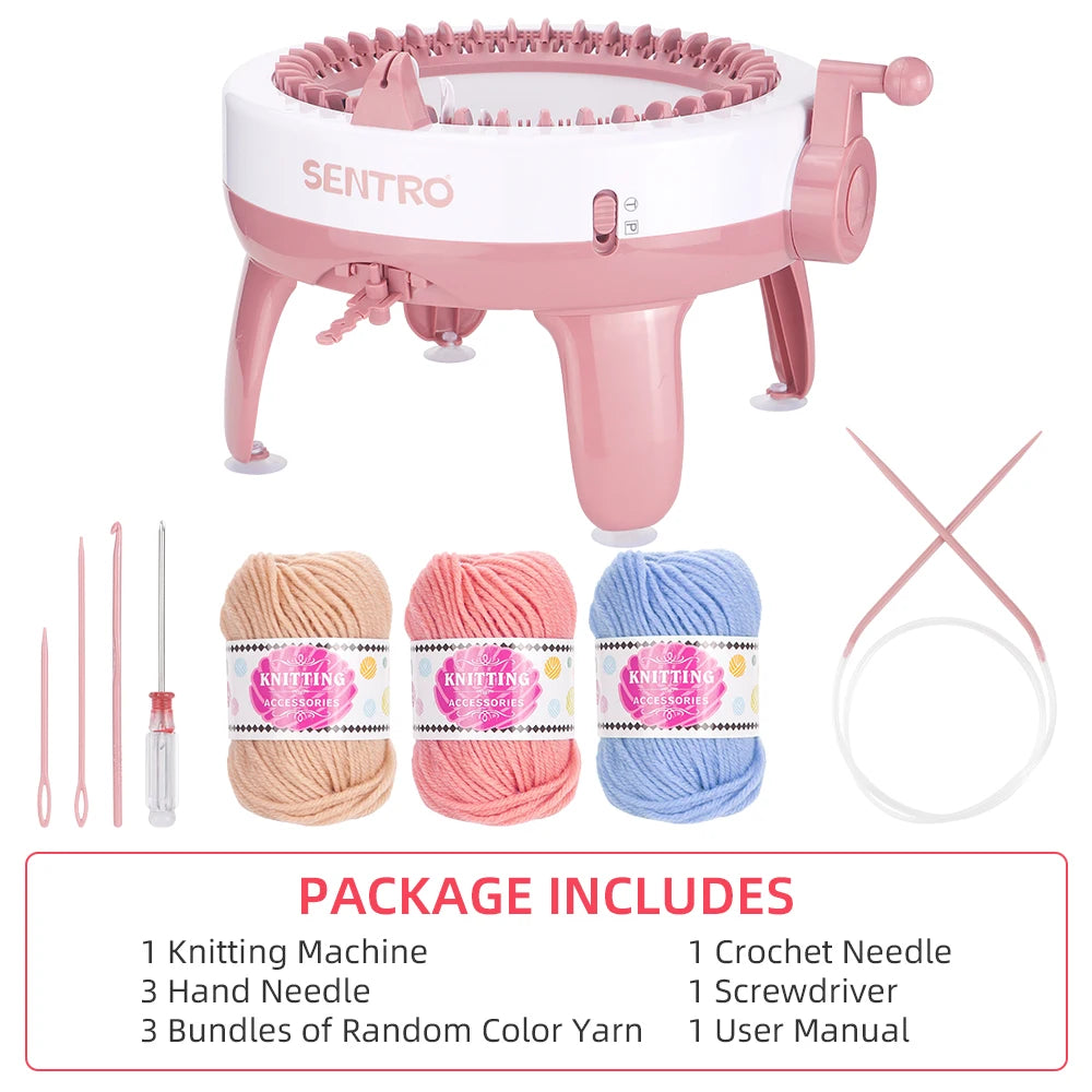 Knitting Loom Kit - 40 Stitch Weaving Machine with Yarns, Needles & Tools