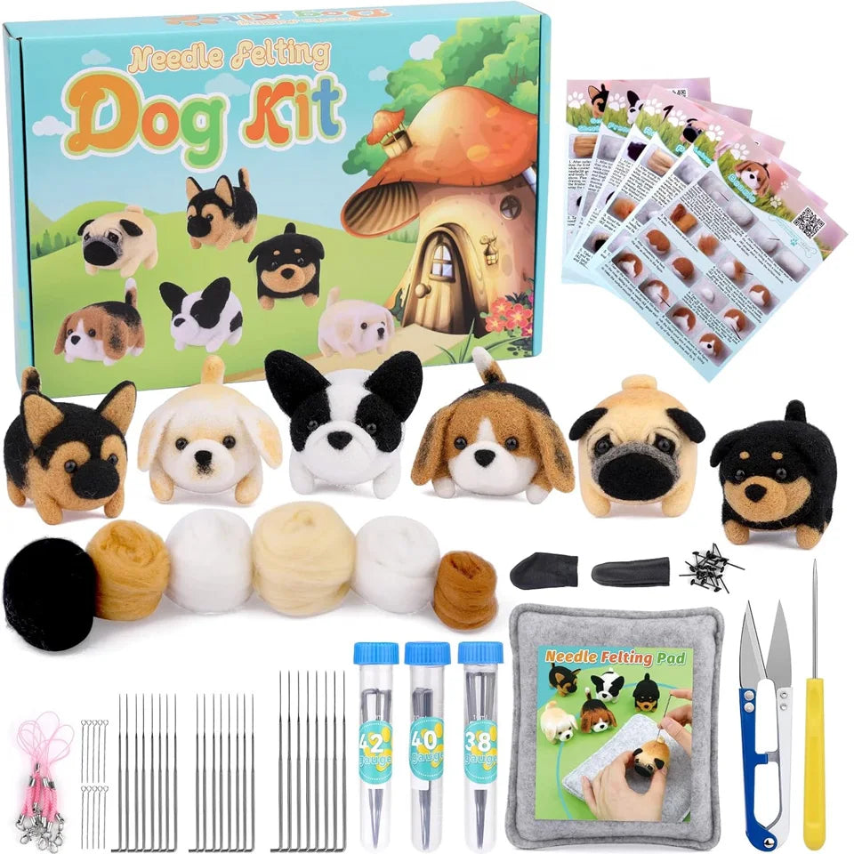 6 Pieces Dog Wool Felting Kit