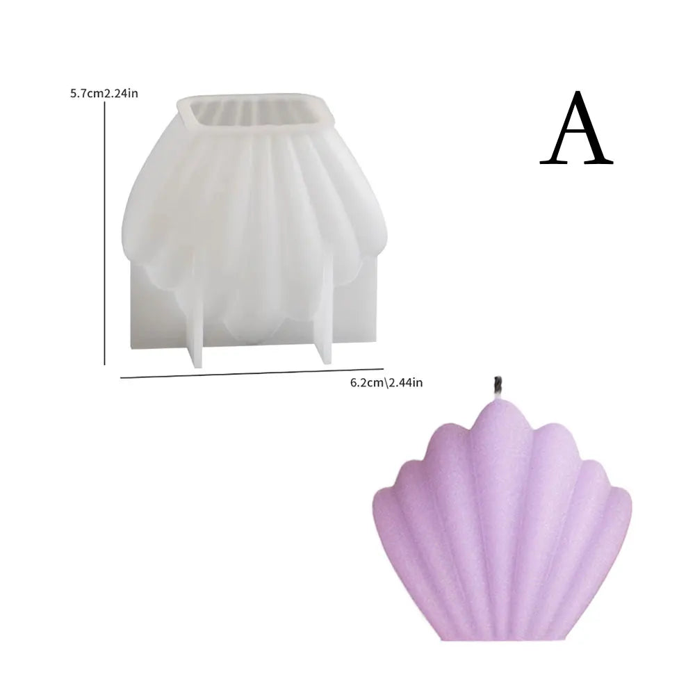 Multi Size Sea Shell Silicone Mold for Candle Making