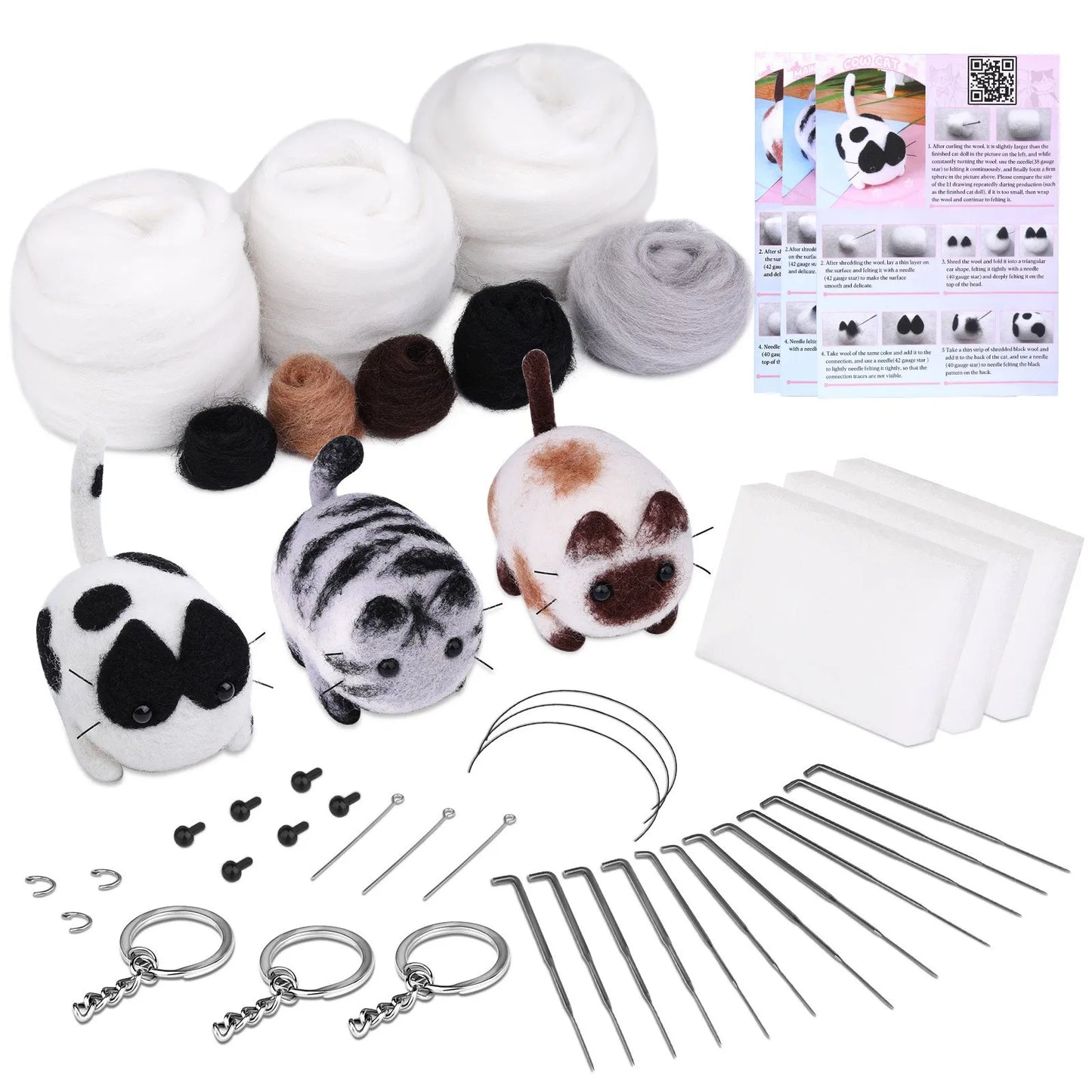 Cat and Dog Needle Felting Kits