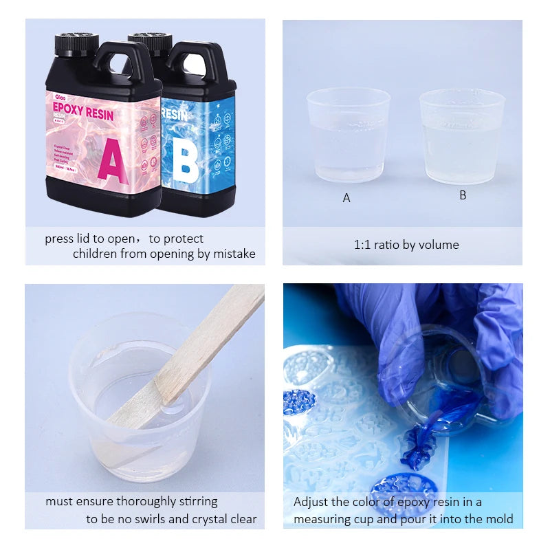 Crystal Clear 1:1 Epoxy Resin 500ml - High Gloss Finish
