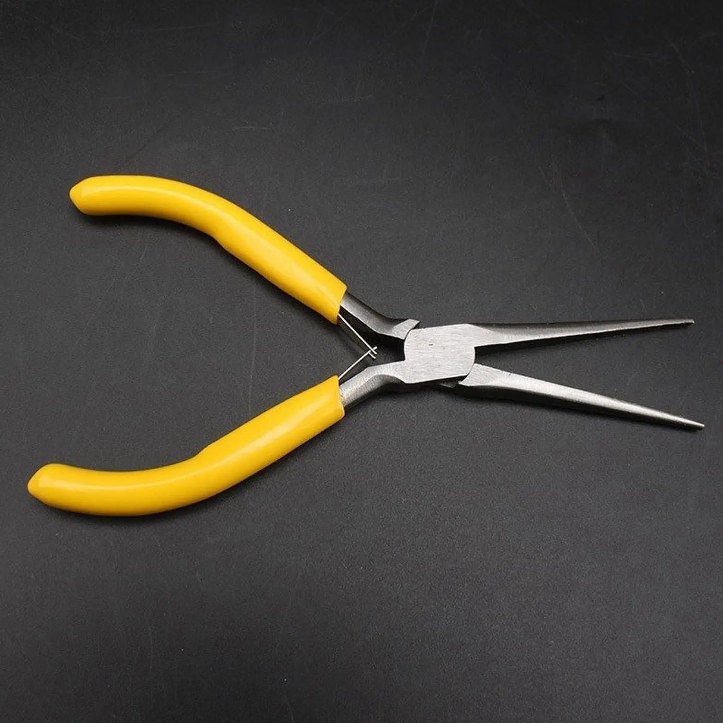 Multi Functional Mini Long Needle Nose Pliers -Jewelry Wire Work, Small Plier Cutting, 5 inch Yellow