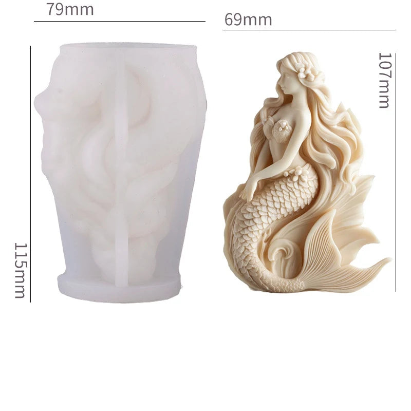 Silicone Mermaid Molds for Candle Making - 2 styles to choose from