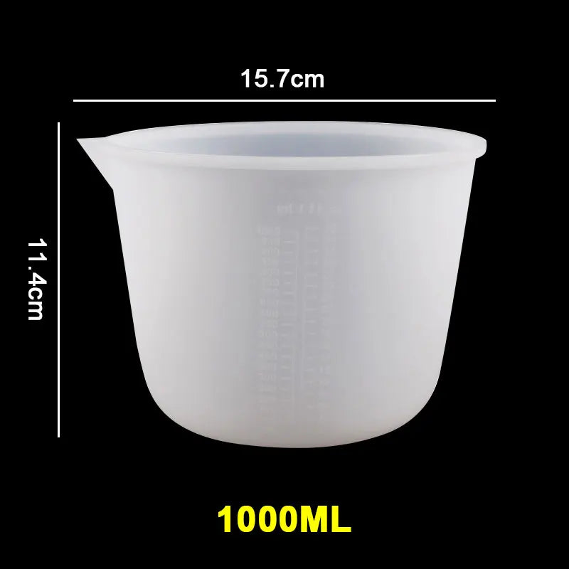 30ML-1000ML Silicone Measuring Cups - Transparent for Epoxy Resin or Candle Making Projects