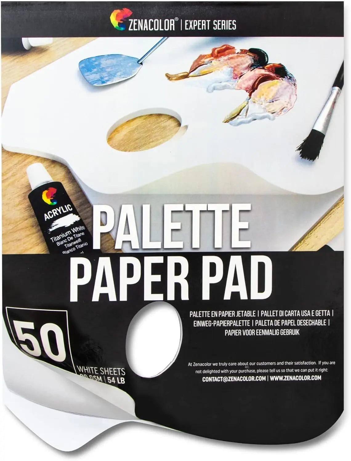 Disposable Paper Palette Pad - 50 Sheets for Paint Mixing - Oil, Acrylic, Watercolor Paints