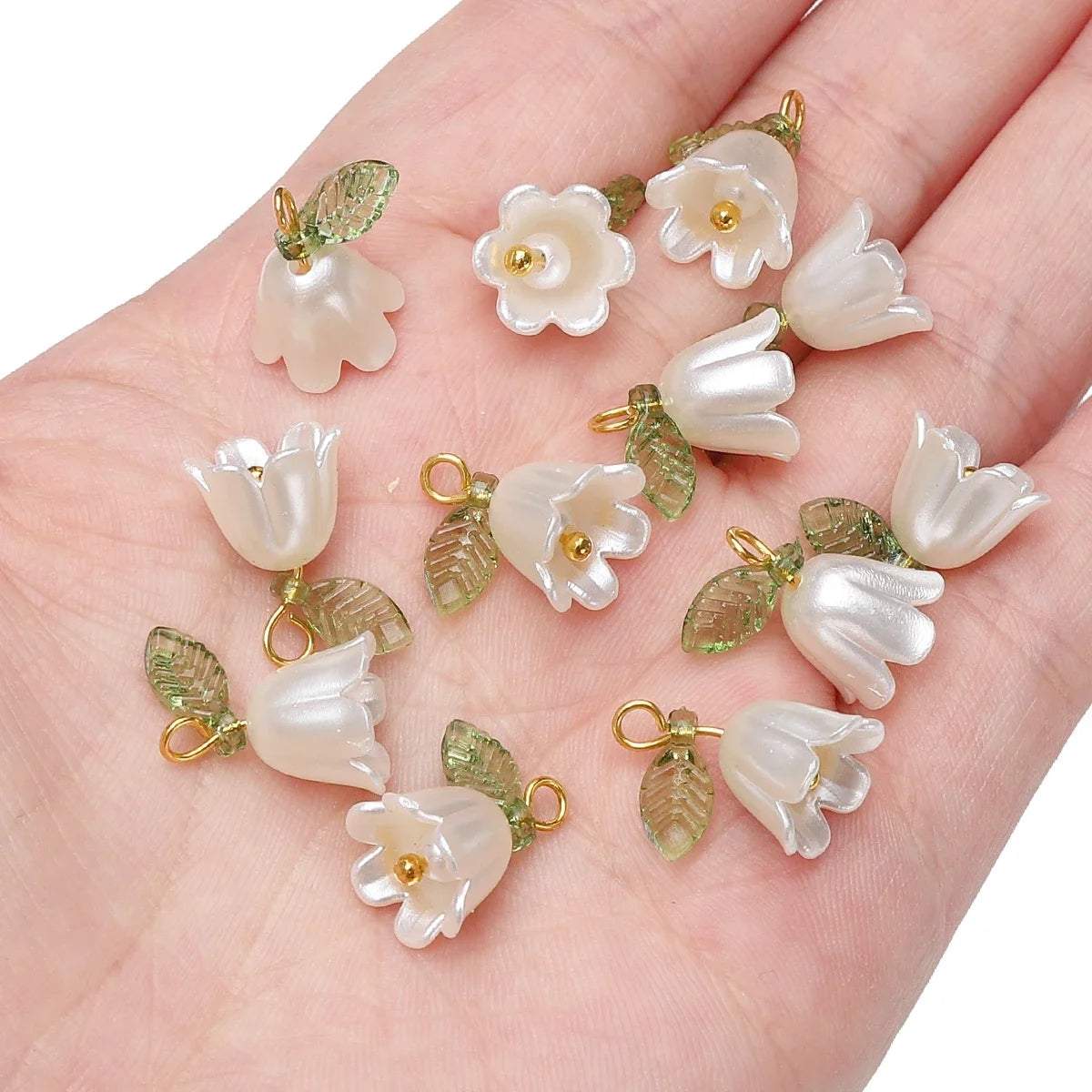 10 Pcs Acrylic Lily of the Valley Flower Bud Beads