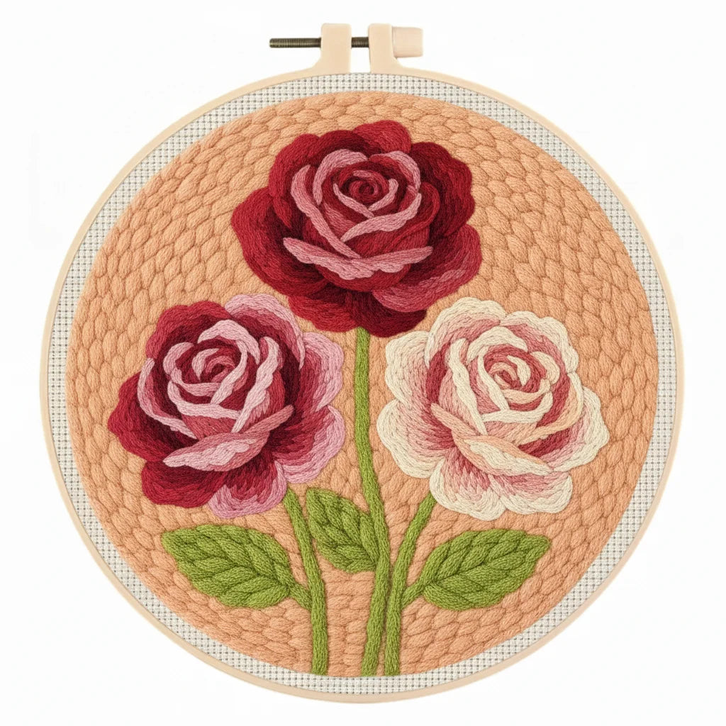 Flowers Punch Needle Kits - 20x20cm