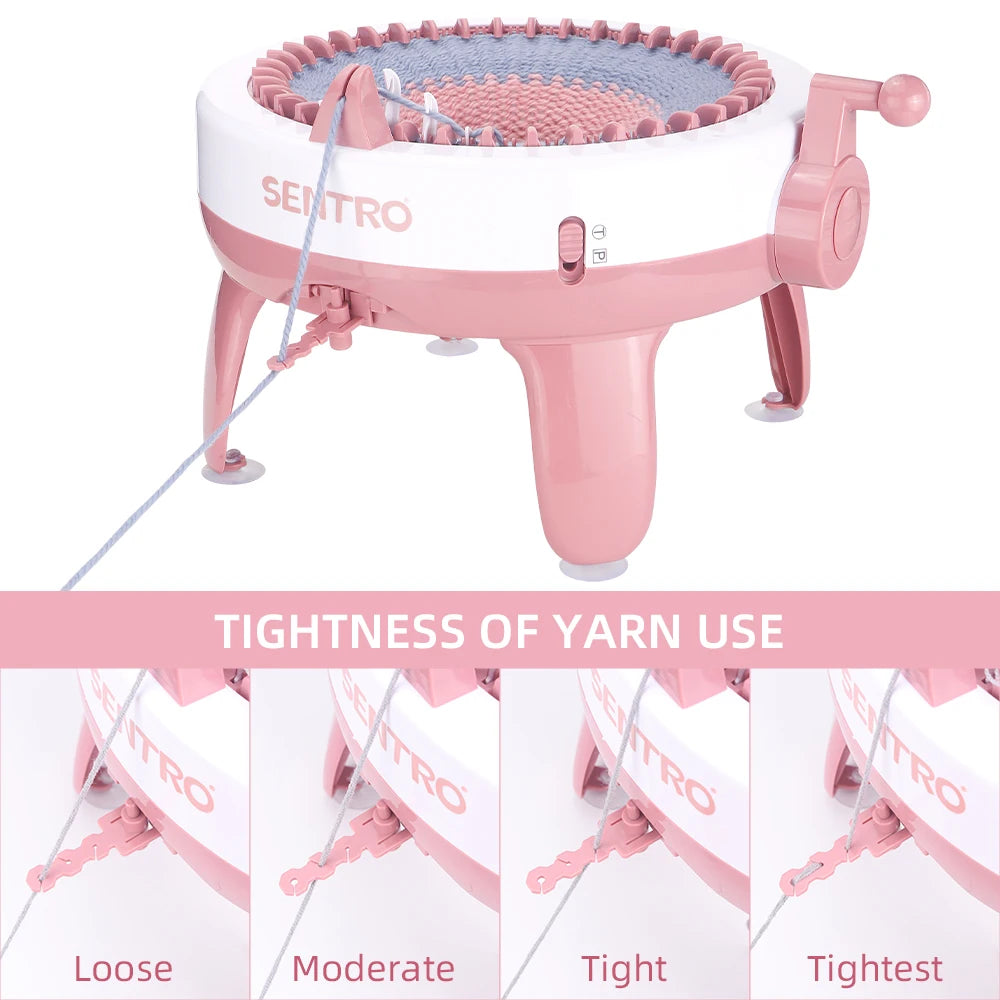 40 Needles Knitting Machine Kit - 3 Yarn & Tools, Flat & Circular Knitting