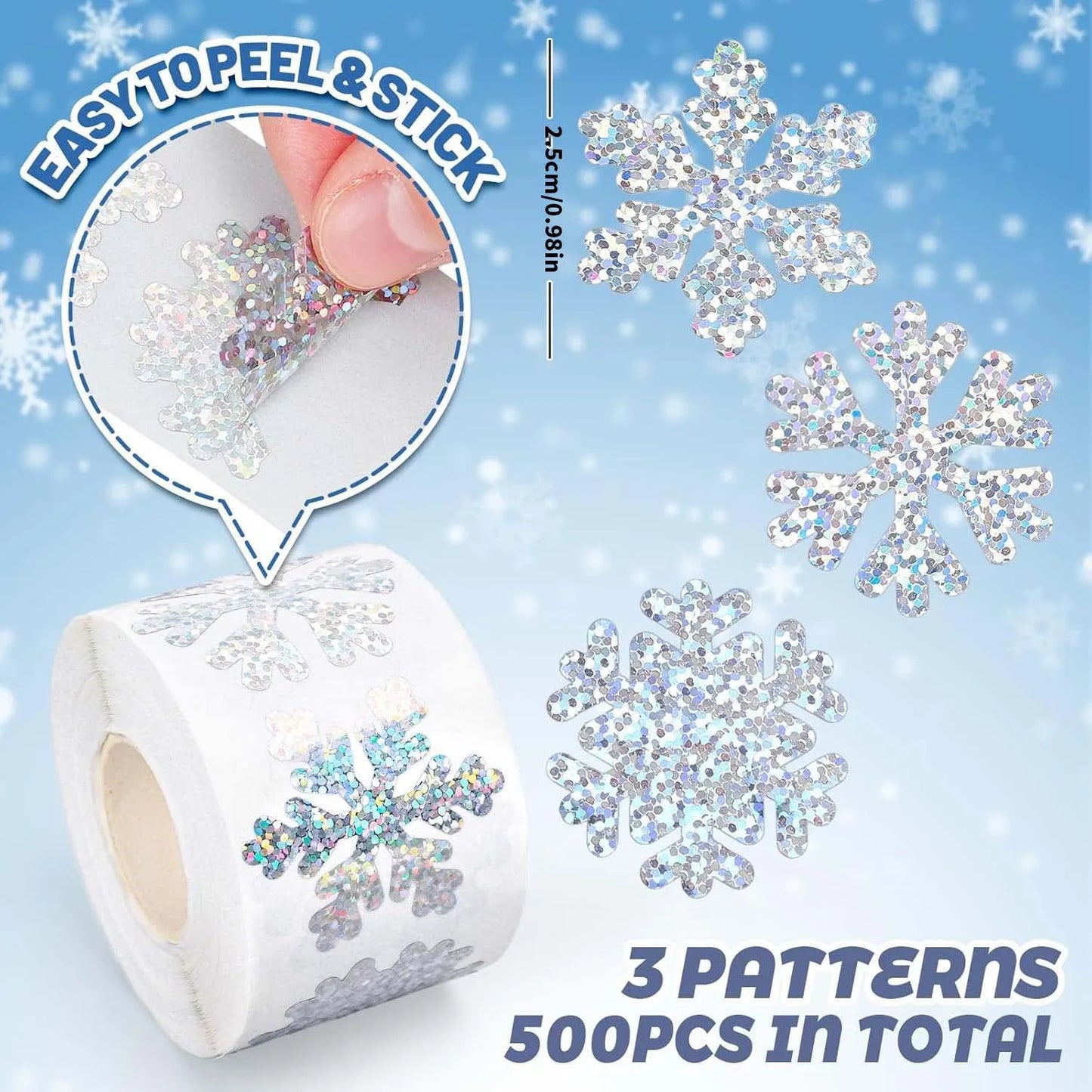100-500pcs Snow Stickers