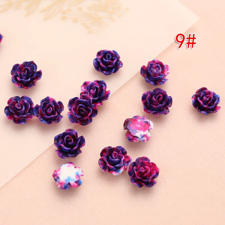 Small Roses for Resin Filling - 100pcs, Flat Back, 6mm or 8mm Size Choice