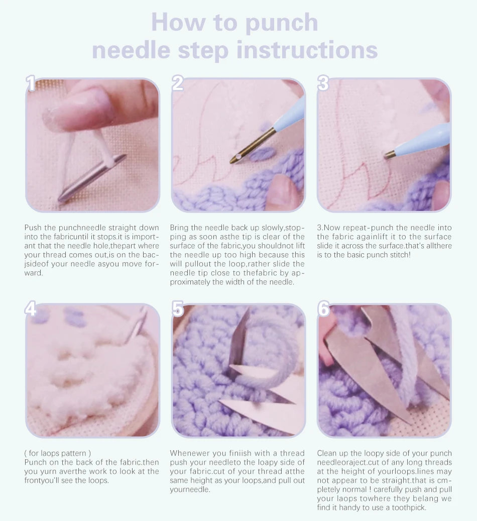 Cute Lamb Punch Needle kit