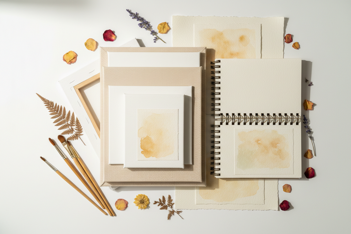 Art Pads, Canvas, Blank Watercolor Cards