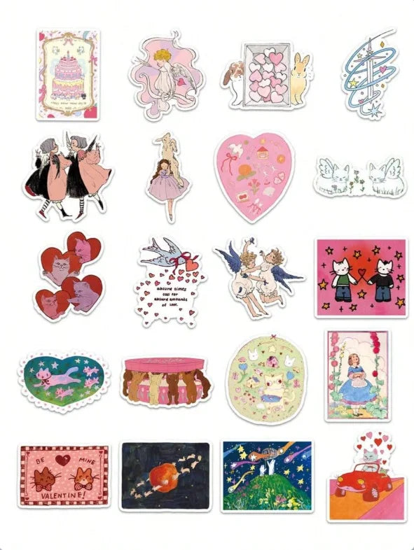 50Pcs Retro, Fantasy, Dream, Waterproof Stickers