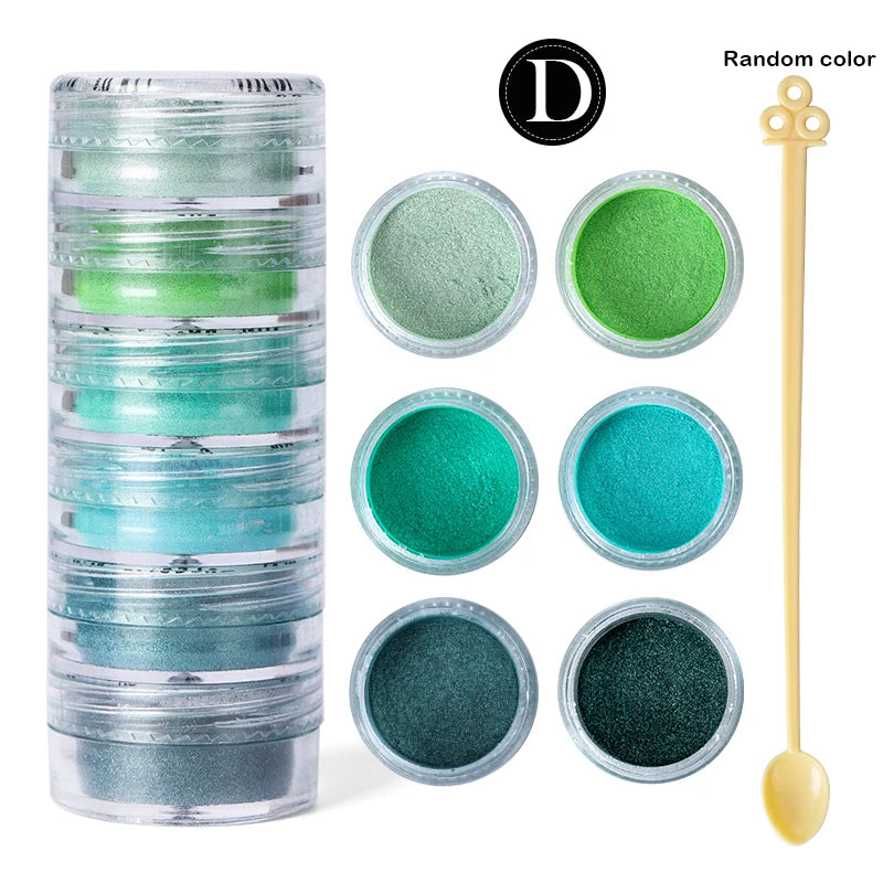 6 Color Sets of Pearlescent Mica Powder Pigment for Epoxy Resin