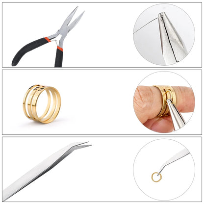 Various Jewelry Finding Kits for Making Earrings. Bracelets, Necklaces: Lobster Clasps, Open Jump Rings, Tools. Jewelry Making Supplies