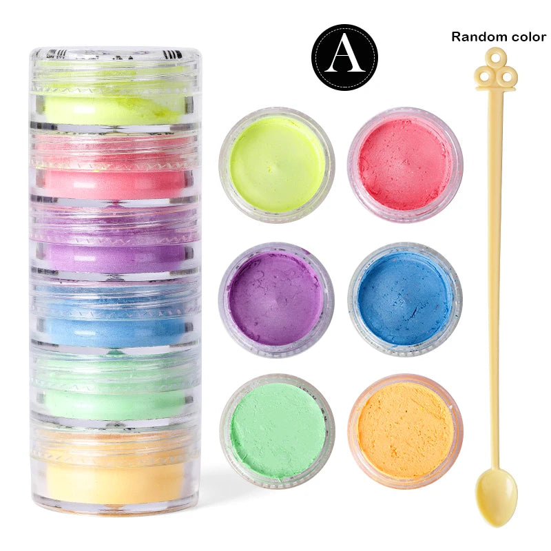 6 Color Sets of Pearlescent Mica Powder Pigment for Epoxy Resin