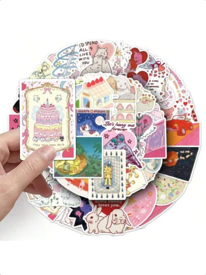 50Pcs Retro, Fantasy, Dream, Waterproof Stickers