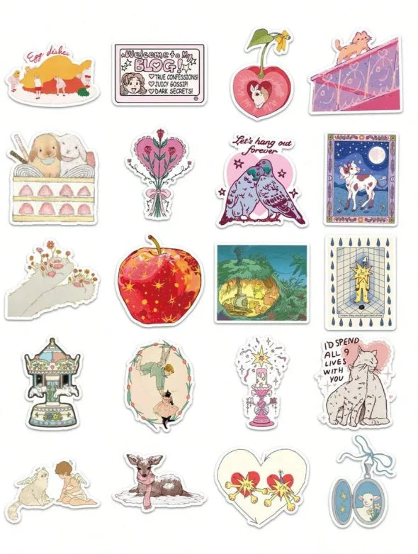 50Pcs Retro, Fantasy, Dream, Waterproof Stickers