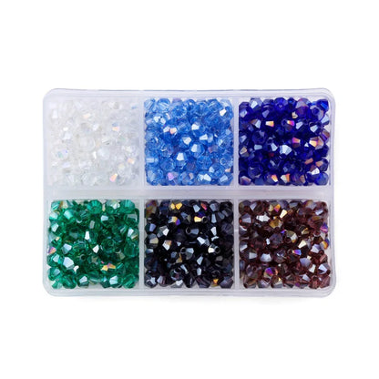 600PCS 4mm Plated Color Crystal Beads - Available in 6 Color Sets