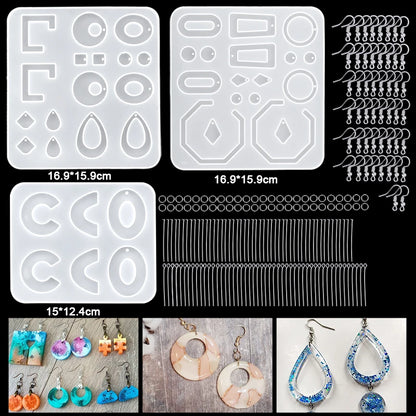 Resin Silicone Mold Set for Earrings, Necklaces, Pendants, Key Fobs