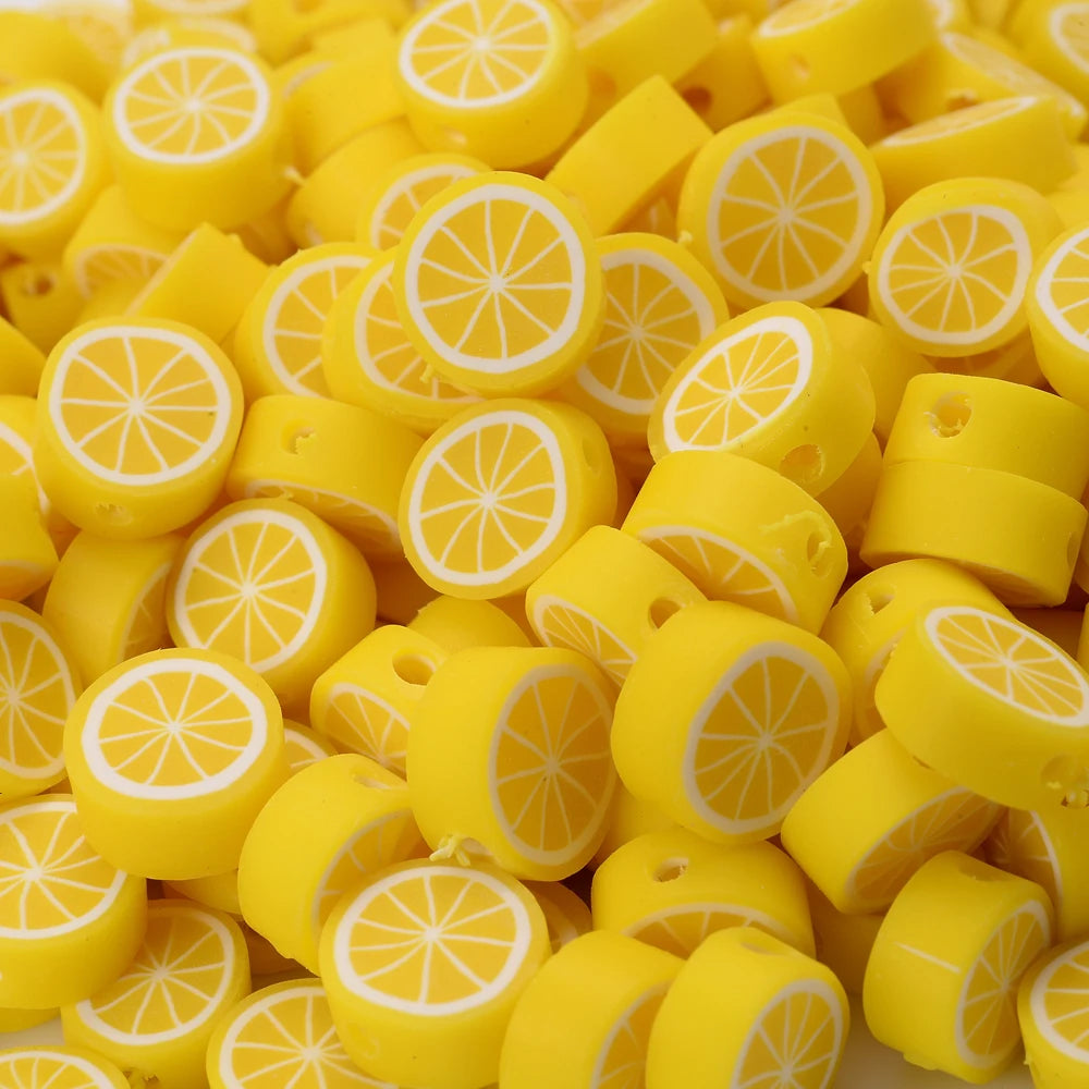 30pcs Polymer Clay Beads - Different Fruits