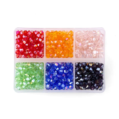 600PCS 4mm Plated Color Crystal Beads - Available in 6 Color Sets