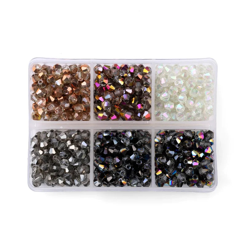 600PCS 4mm Plated Color Crystal Beads - Available in 6 Color Sets
