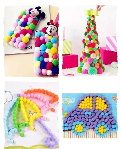 Multi Size Mix Colors Pompoms