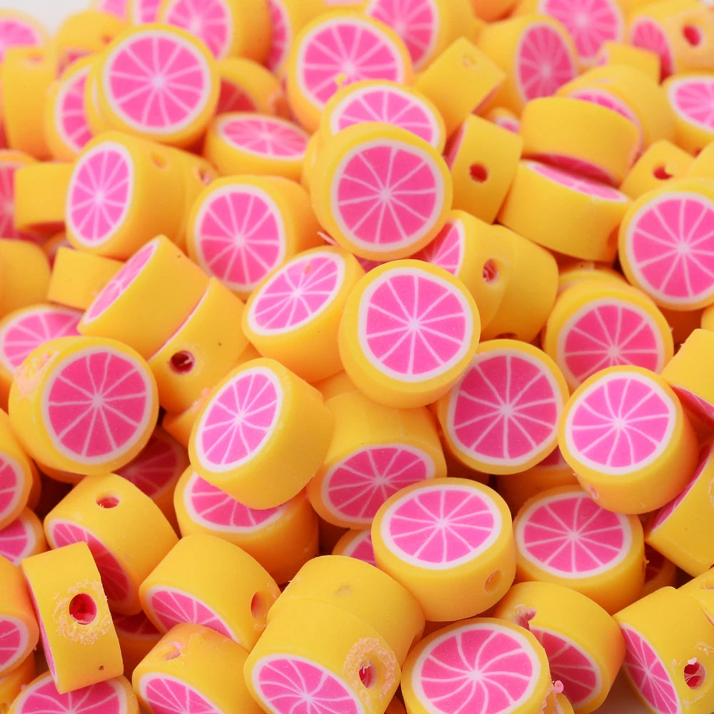 30pcs Polymer Clay Beads - Different Fruits