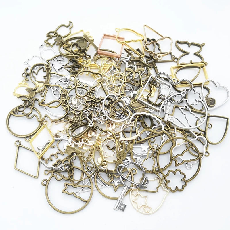 Metal Mixed Charm and Pendant Frames for UV Epoxy Resin Molds