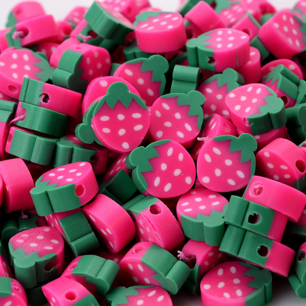 30pcs Polymer Clay Beads - Different Fruits