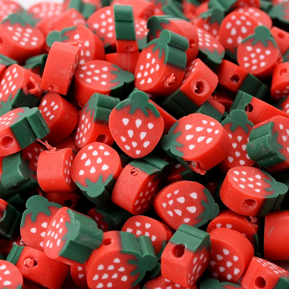 30pcs Polymer Clay Beads - Different Fruits