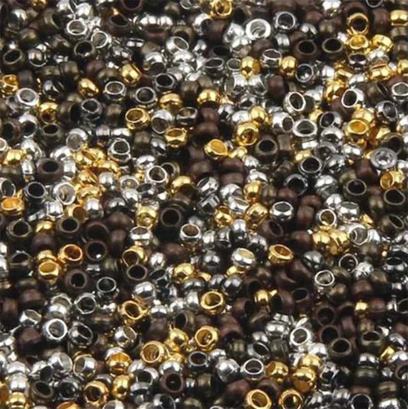 500pcs Ball Crimp End Beads for Jewelry Making