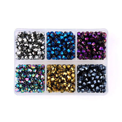 600PCS 4mm Plated Color Crystal Beads - Available in 6 Color Sets