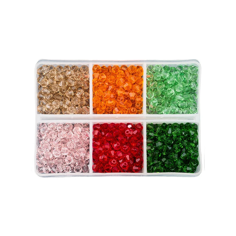 600PCS 4mm Plated Color Crystal Beads - Available in 6 Color Sets