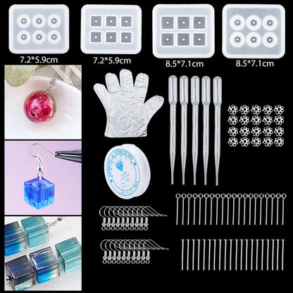 Resin Silicone Mold Set for Earrings, Necklaces, Pendants, Key Fobs