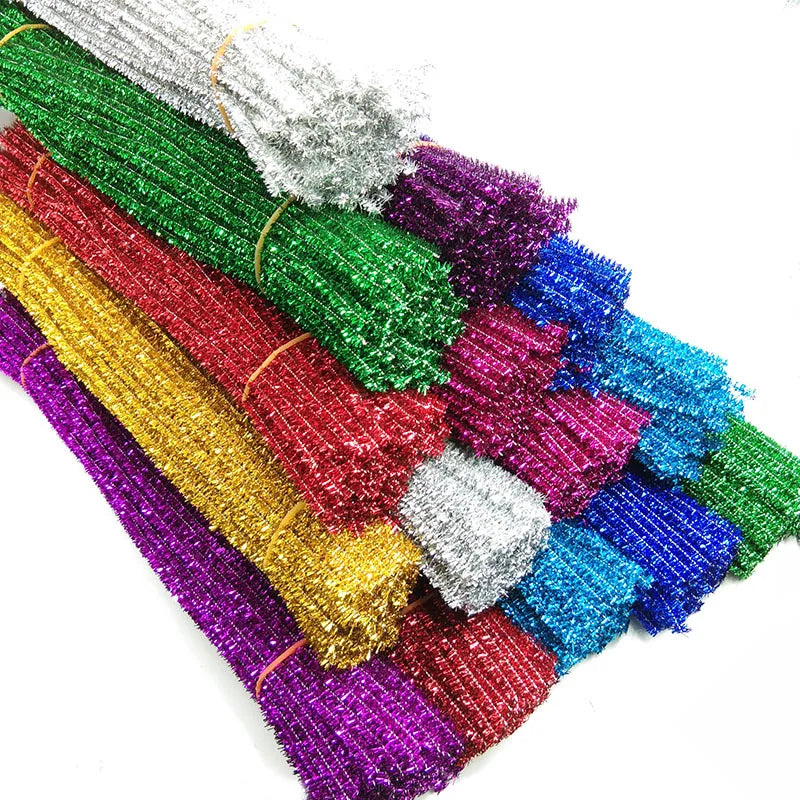 50 or 100Pcs Glitter Pipe Cleaners - 30cm long