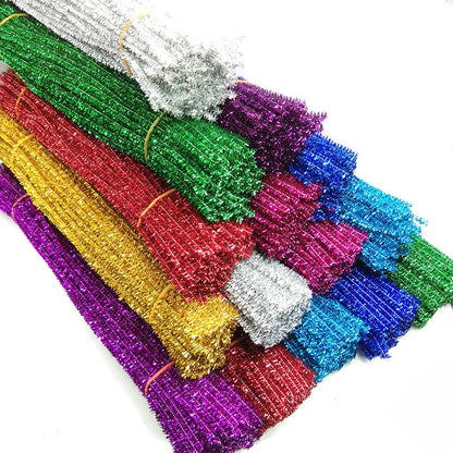 50 or 100Pcs Glitter Pipe Cleaners - 30cm long