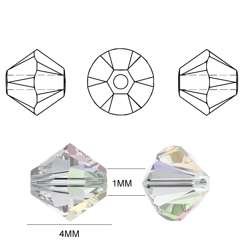 600PCS 4mm Plated Color Crystal Beads - Available in 6 Color Sets