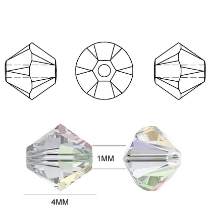 600PCS 4mm Plated Color Crystal Beads - Available in 6 Color Sets